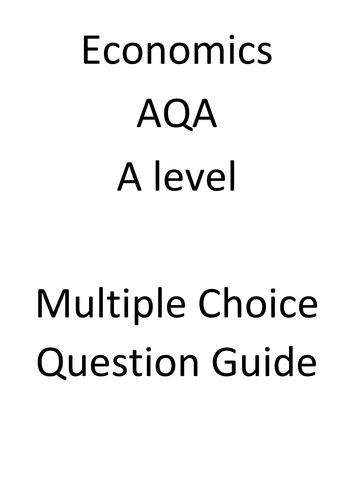 AQA Economics multiple choice Question help