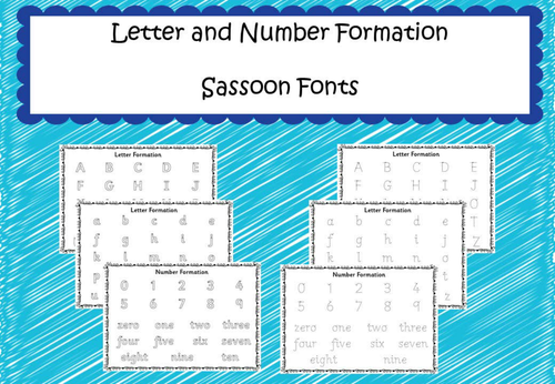 Letter and Number Formation - Sassoon Font