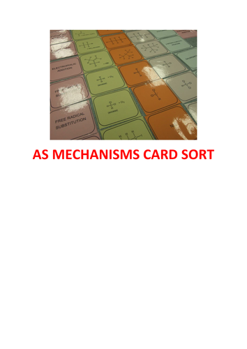 AS Chemistry Organic Mechanisms Card Sort - Learning Puzzle -with answers