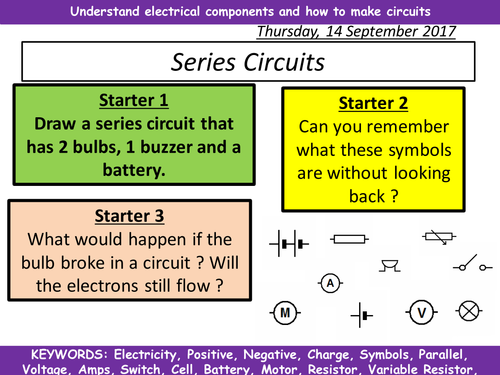 KS3 lesson on series circuits