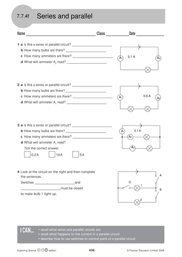 KS3 GCSE lesson and resources on constructing parallel circuits
