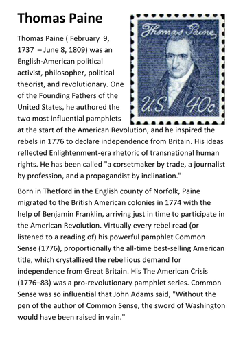 Thomas Paine Handout