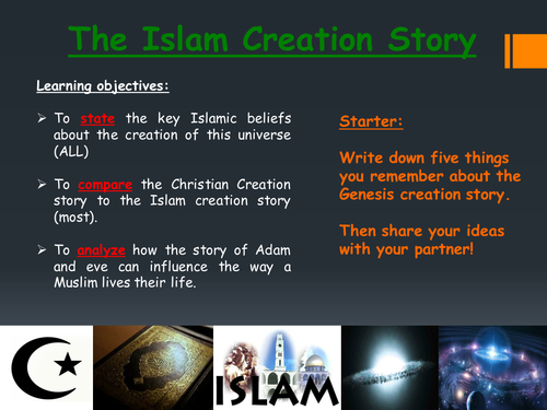 Genesis creation story and Islamic views on creation - Two Full lessons