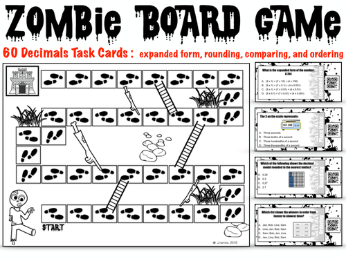 Place Value, Compare, Order, and Round Decimals Board Game