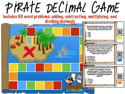 Add, Subtract, Multiply, & Divide DecimalsPirate Board Game