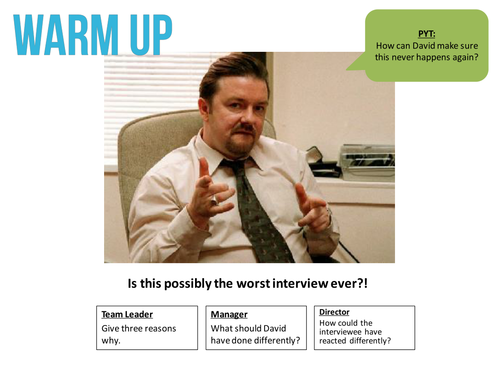 Level 3 BTEC Unit 8 Recruitment Process