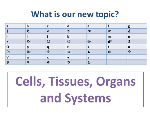 Cells, Tissues, Organs and Systems
