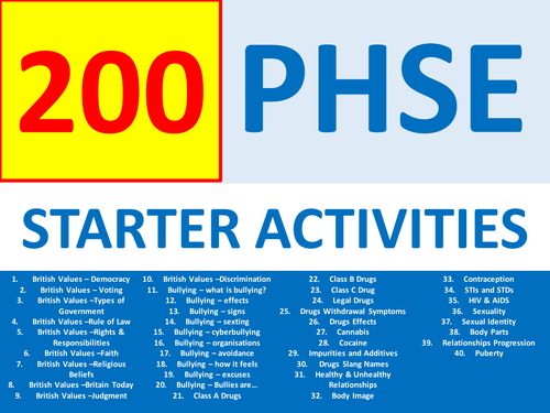 200 PHSE PSHE Starters Wordsearch Homework Cover Lesson Starter Activities Keywords Settlers