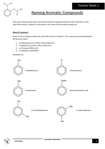 GCE A level Aromatic Chemistry Nomenclature (Naming Benzene Compounds)