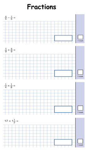 KS2 Fraction Assessment Questions