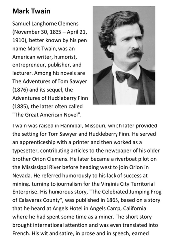 Mark Twain Handout