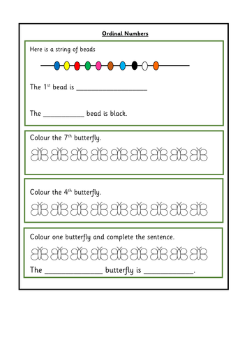 Ordinal Numbers Year 1 Teaching Resources