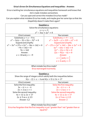 Erica's Errors - AS/A Level Maths (Year 1 - Pure) Bundle