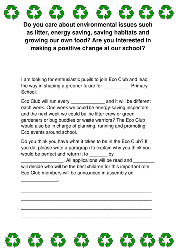 Eco Club Application Form