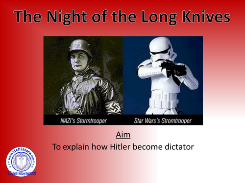 Edexcel 9-1: Germany - Night of the Long Knives & death of Hindenburg (EDITABLE)