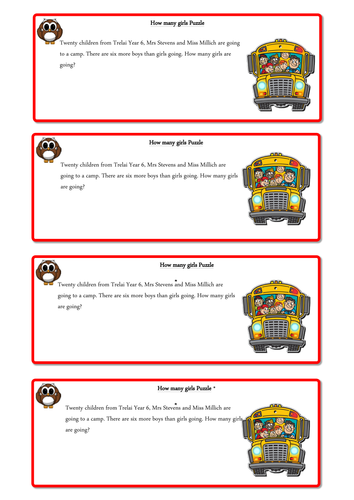 Guessing and checking reasoning problems year 4