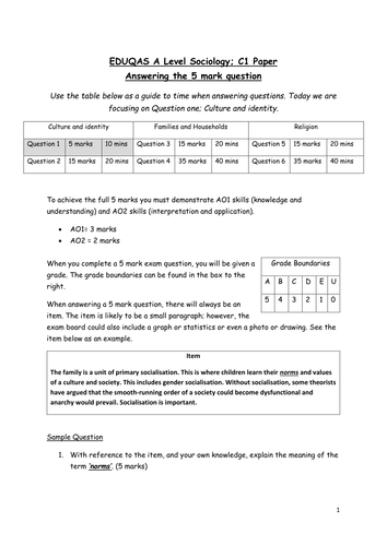 How to answer a 5 mark exam question