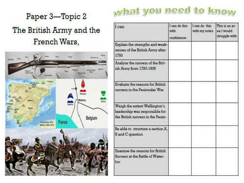 Edexcel British Experience of Warfare Topic 2 The British Army and the French Wars 1793-1815