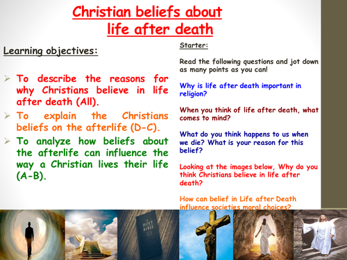Christian beliefs about life after death  Teaching Resources