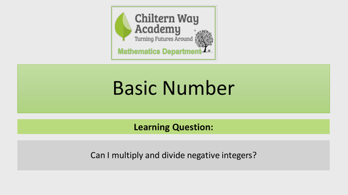 Multiply and Divide Negatives