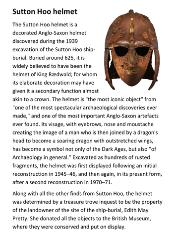 The Sutton Hoo helmet Handout