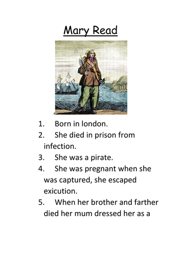 Mary Read Fact File