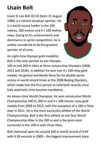 Usain Bolt Handout