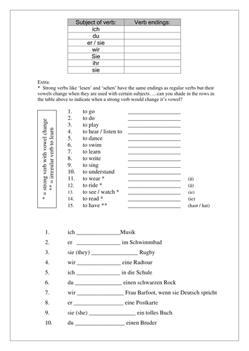 Past and present tense worksheets