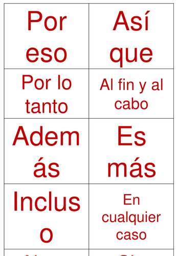 Spanish connectors for speaking