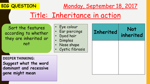 AQA new specification-Inheritance in action-B12.4 TRILOGY