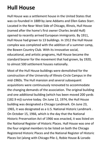 Hull House Handout