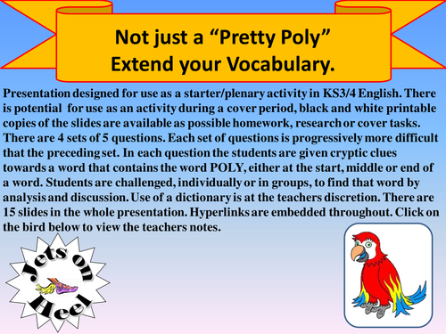 Enhance your Vocabulary....Pretty Poly
