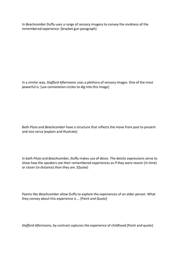 Duffy (Meantime) and Larkin (WW):  revision pack, Eduqas A-level Literature course or, AS Literature