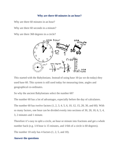 IB English B: Why are there 60 minutes in an hour?