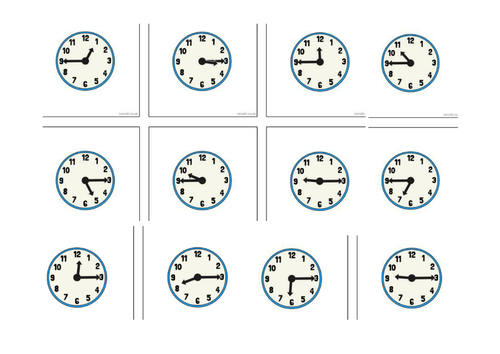 Telling the time - quarter to and quarter past times - Year 1