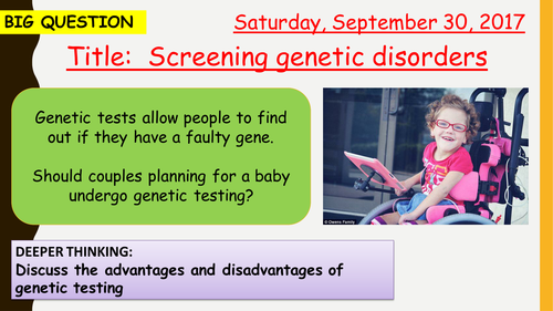 AQA new specification-Screening genetic disorders-B13.10