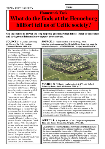 What do the finds at the Heuneburg hillfort tell us of Celtic society?