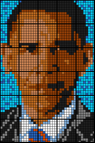 Colouring by Annuities - Obama, solve for PV, FV, & Interest (30 sheet mosaic)