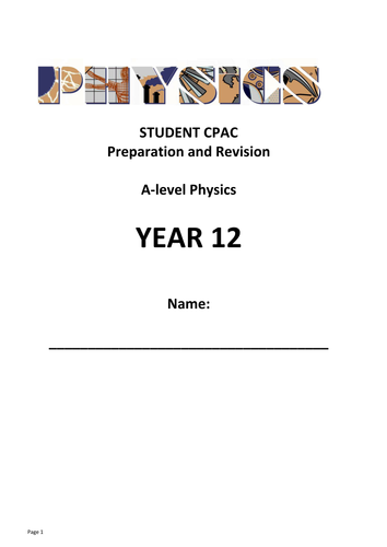 Physics AQA Year 12 CPAC Practical Books