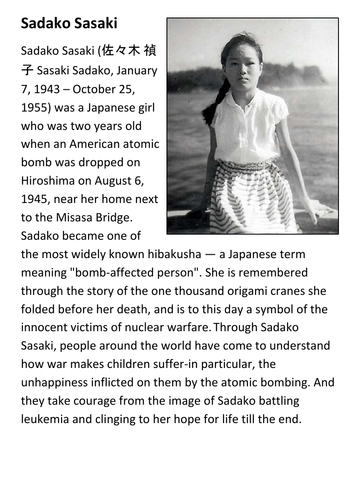 Sadako Sasaki Handout