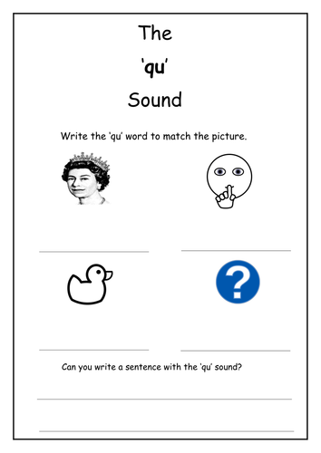 phonics qu sounds worksheet teaching resources