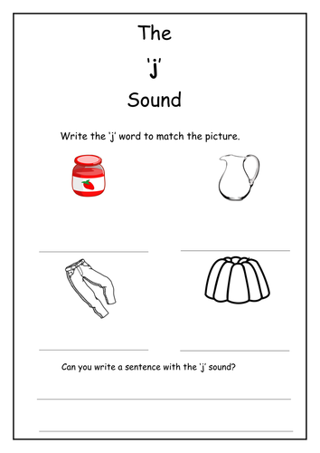Phonics: j sound worksheet
