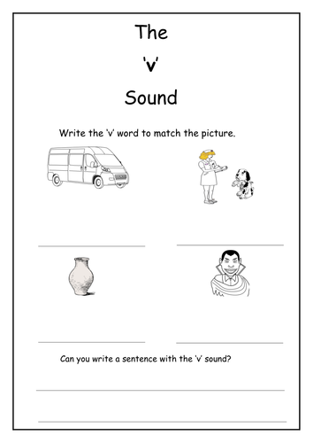 Phonics: v sound worksheet | Teaching Resources