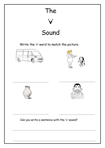 Phonics: v sound worksheet