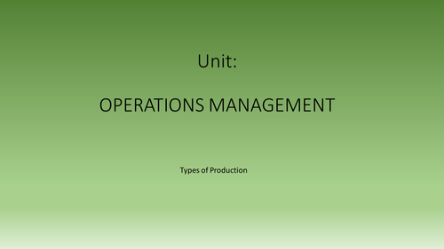 Operations Management