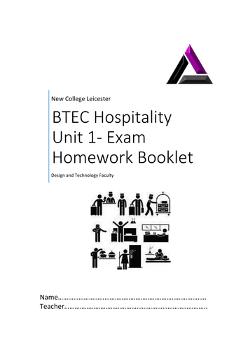 BTEC Hospitality Unit 1 Exam revision- Introduction to the hospitality industry