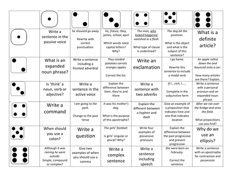 SPaG revision games