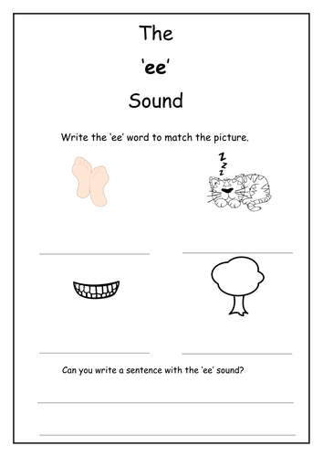 Phonics: ee sound worksheet