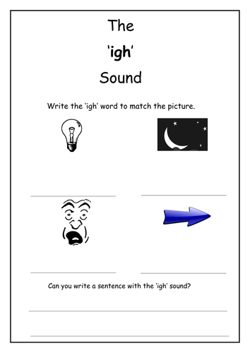 Phonics: igh sound worksheet by Laurenstuart - Teaching Resources - Tes