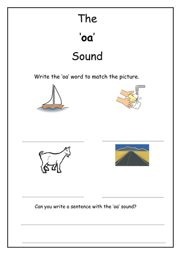 Phonics: oa sound worksheet